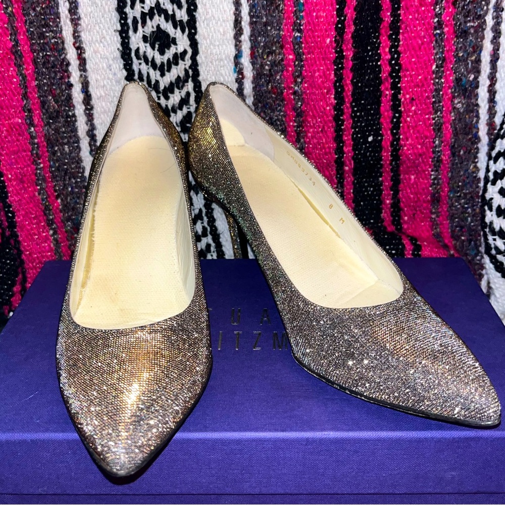 Stuart Weizman Silver & Gold High Heels - image 1